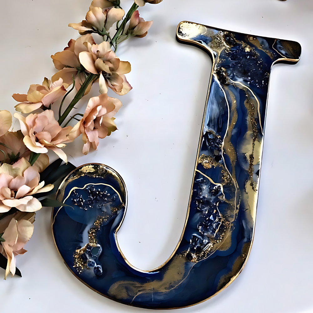 Tropical Paradise Geode Resin Letters