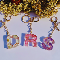 Floral Letter Epoxy Key Rings thumbnail