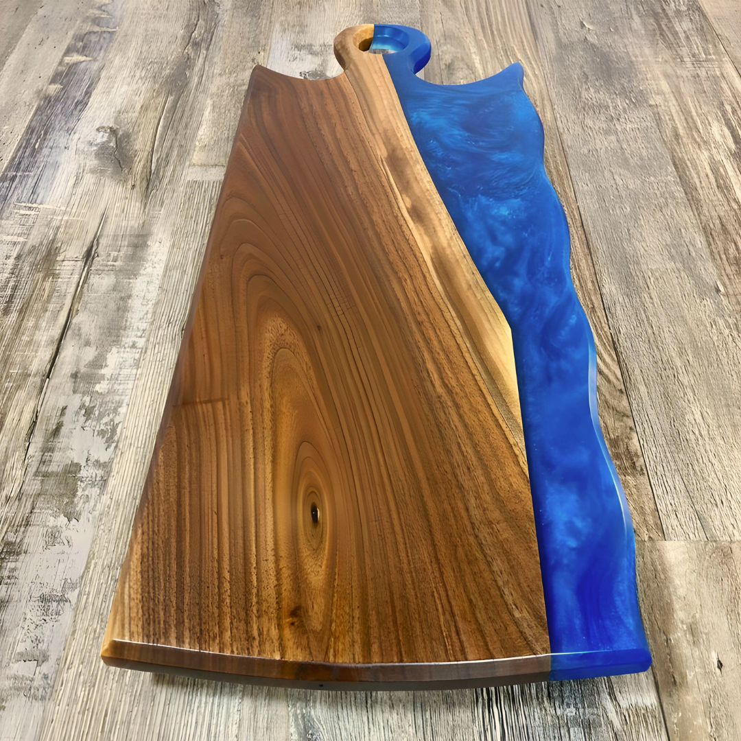 Custom Blue Epoxy Cutting boards