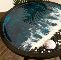 Custom Black Ocean Resin Coffee Table thumbnail