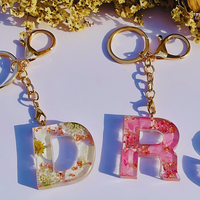 Floral Letter Epoxy Key Rings thumbnail