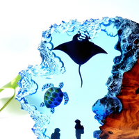 Undersea Ocean Blue Resin Lamp thumbnail