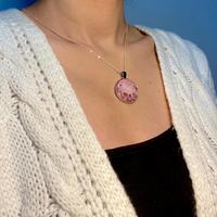 Dried Small Flowers- Floral Art Epoxy Pendant thumbnail