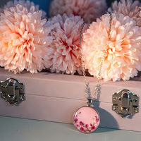 Dried Small Flowers- Floral Art Epoxy Pendant thumbnail