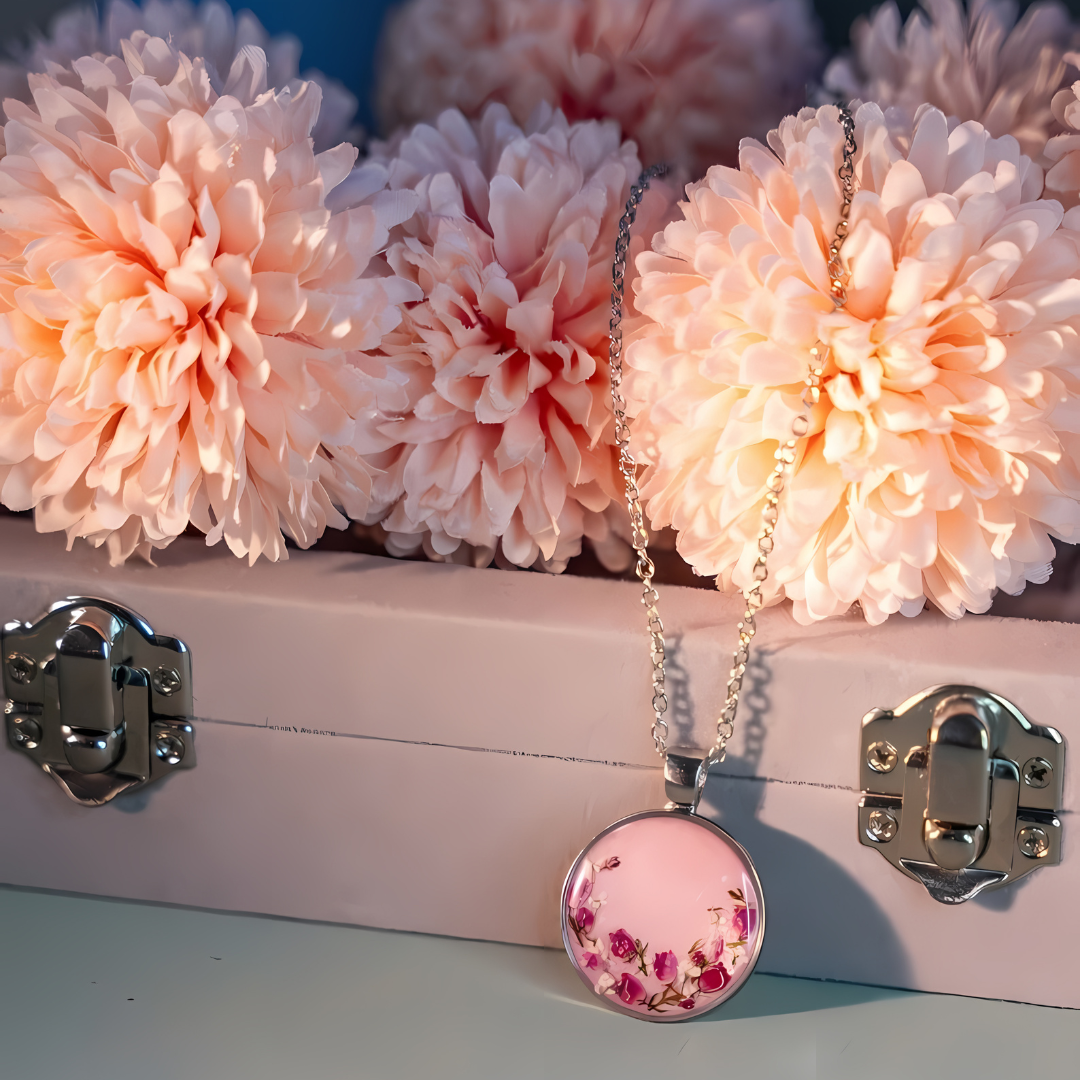 Dried Small Flowers- Floral Art Epoxy Pendant