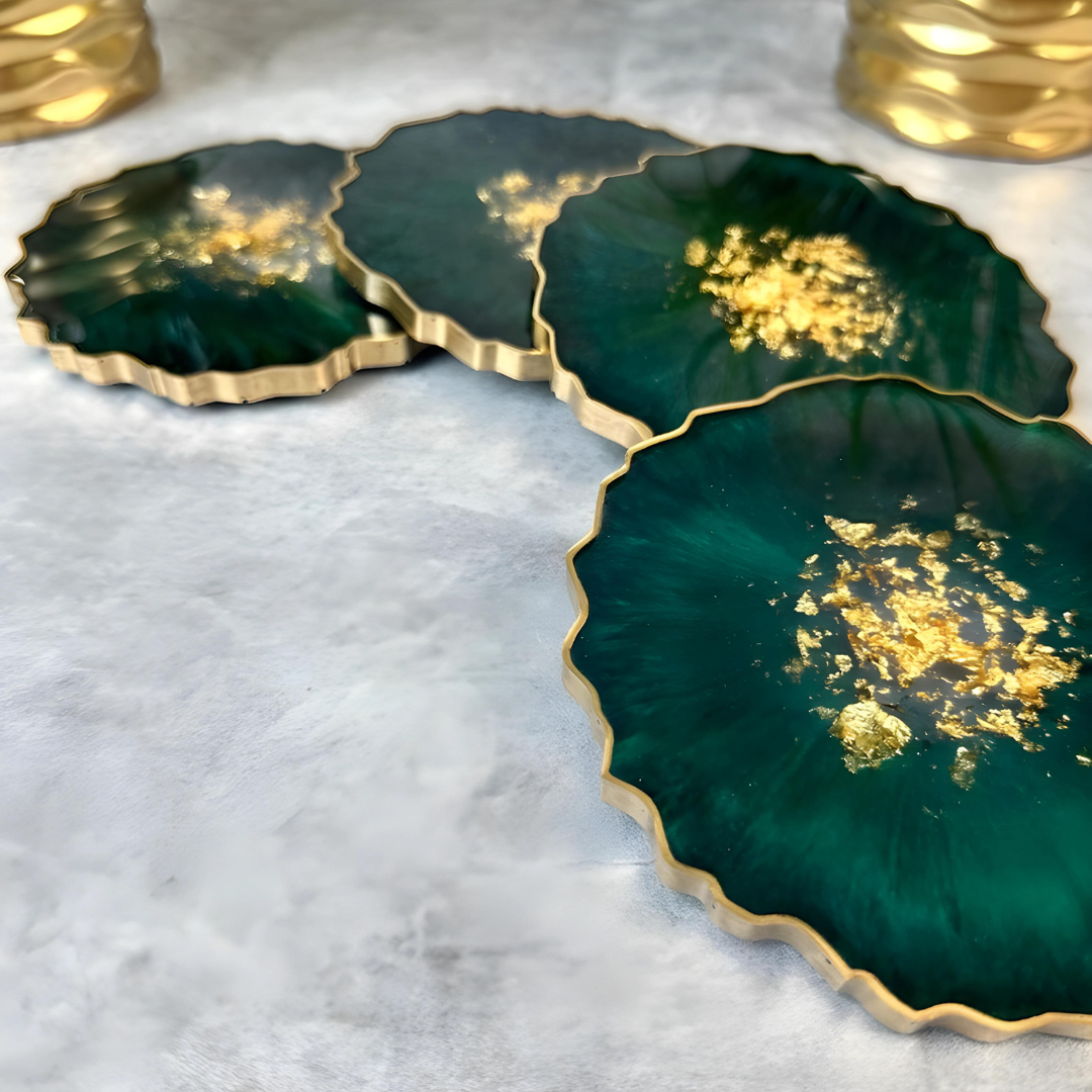 Lush Leaf Epoxy Coasters