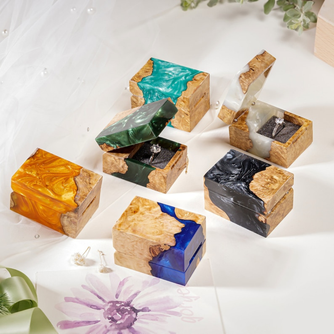 Resin Rainbow Ring Box