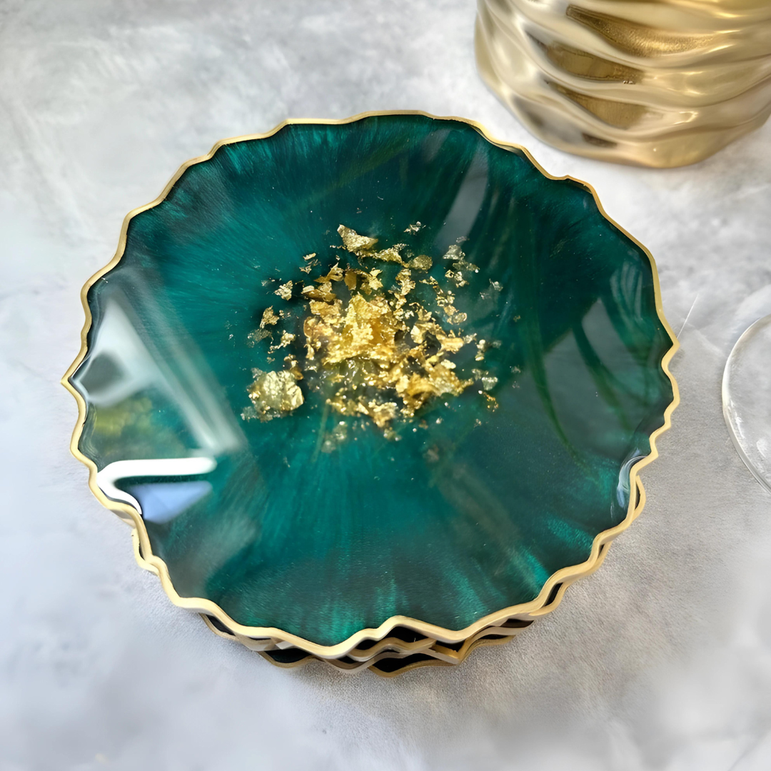 Lush Leaf Epoxy Coasters
