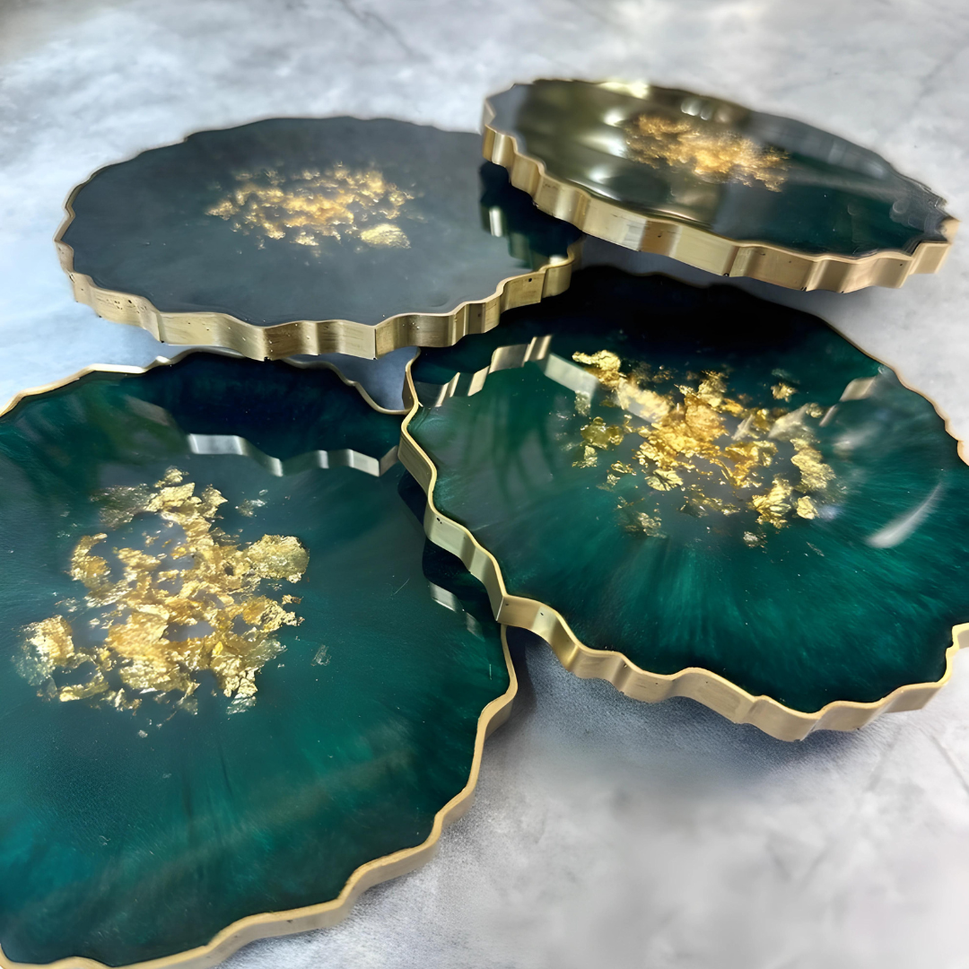 Lush Leaf Epoxy Coasters