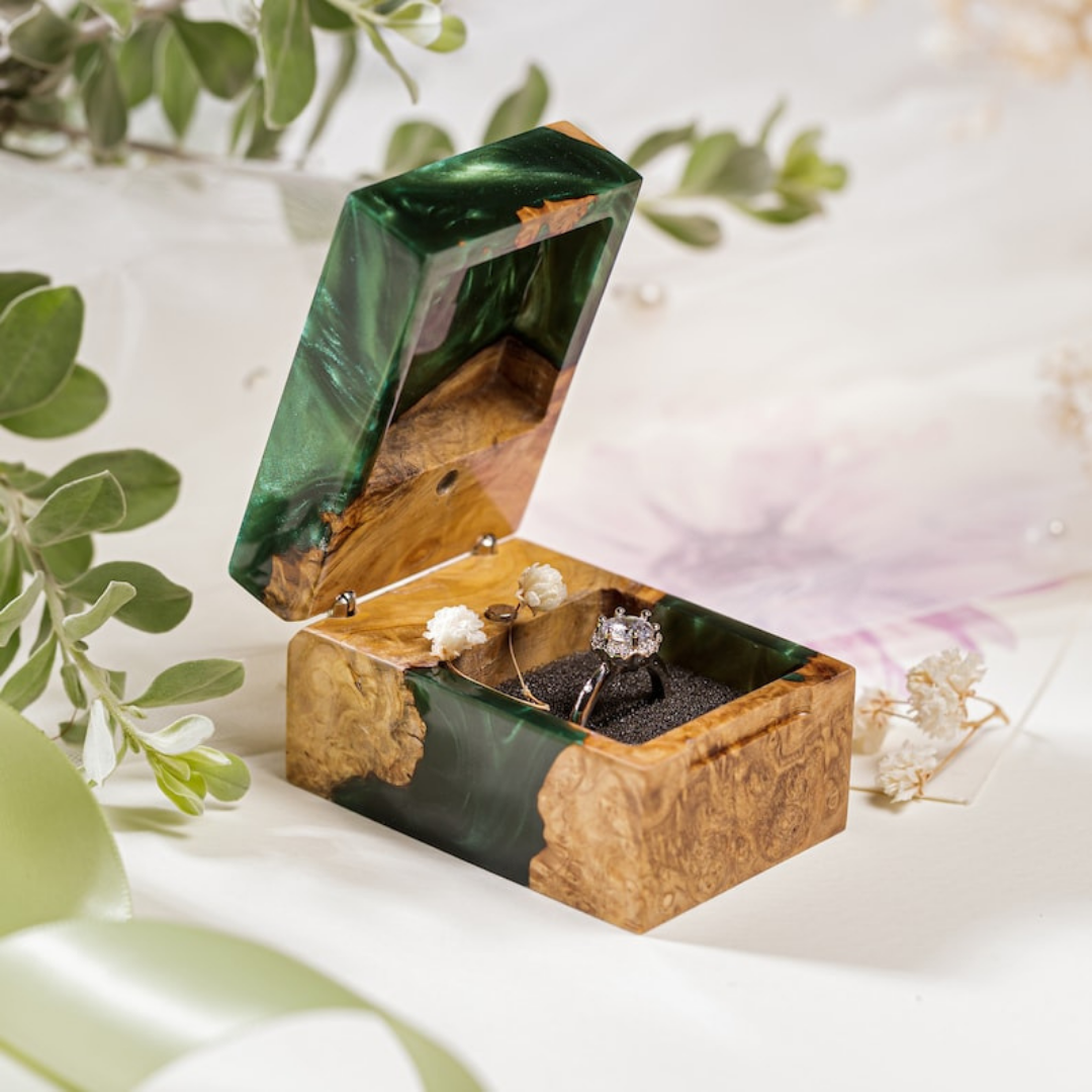 Resin Rainbow Ring Box