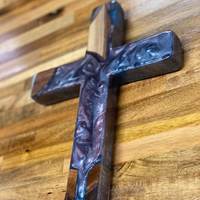 Live Edge Epoxy Cross Sign thumbnail