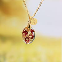 Custom made with Letter- Floral Art Epoxy Pendant thumbnail