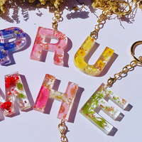 Floral Letter Epoxy Key Rings thumbnail