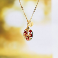 Custom made with Letter- Floral Art Epoxy Pendant thumbnail