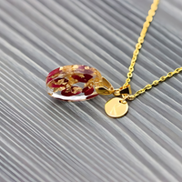 Custom made with Letter- Floral Art Epoxy Pendant thumbnail