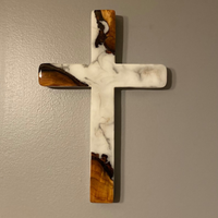 Live Edge Epoxy Cross Sign thumbnail