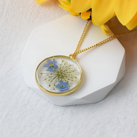 Crystal  Epoxy Resin Floral Neckless thumbnail