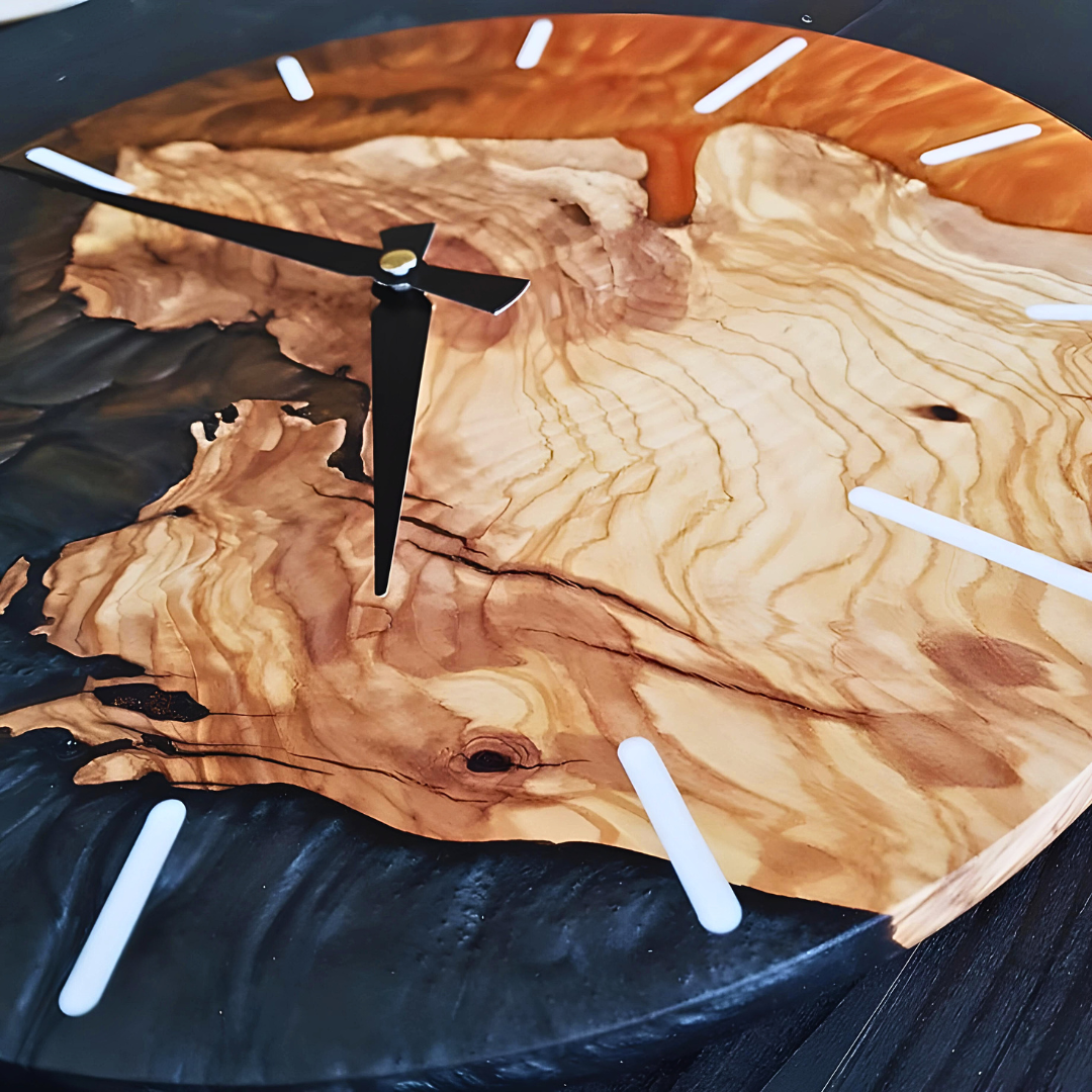 FlameNight Epoxy Resin Clock