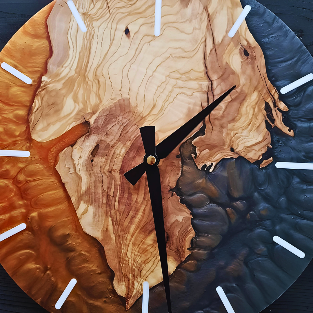 FlameNight Epoxy Resin Clock