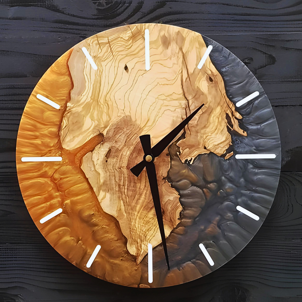 FlameNight Epoxy Resin Clock