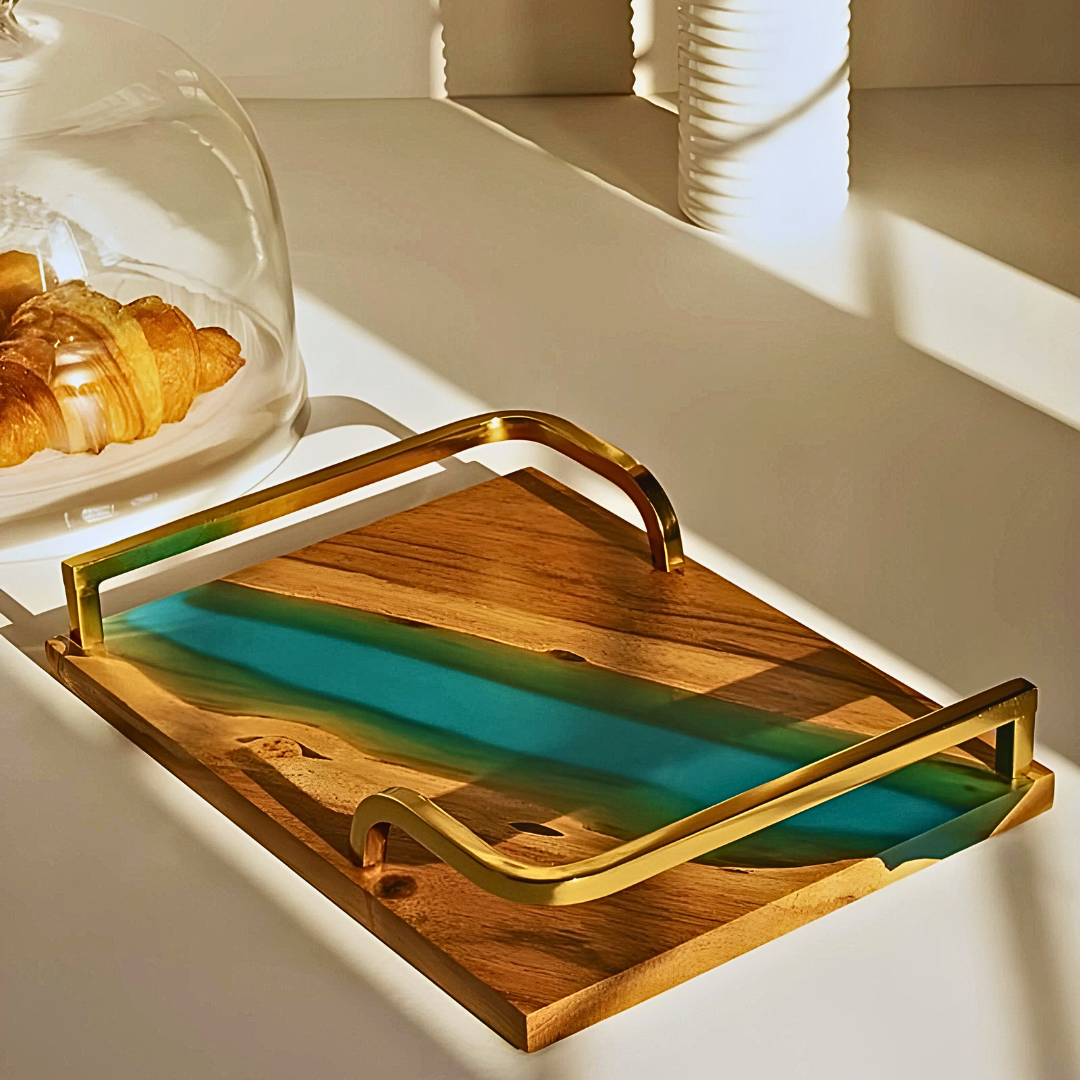 Forest Green Epoxy Resin Tray