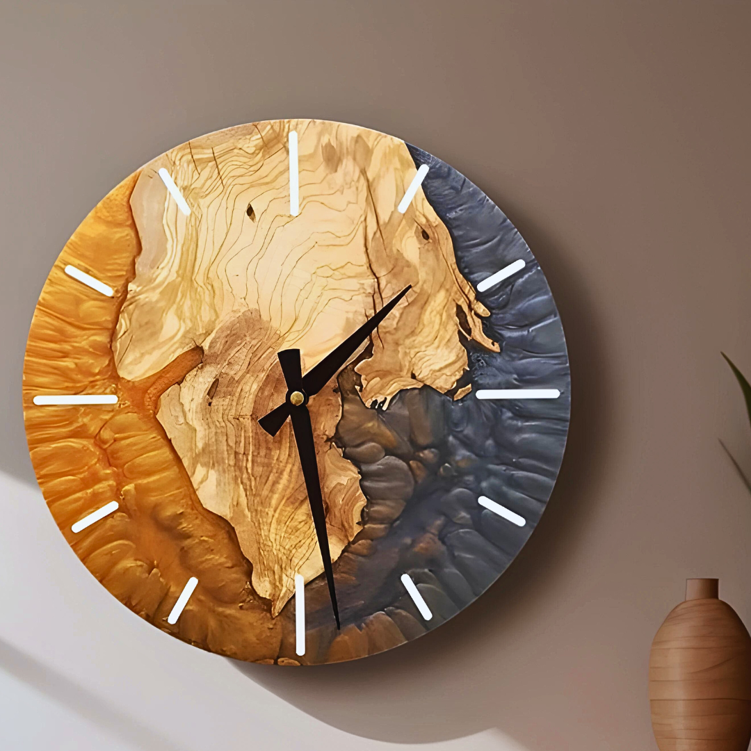 FlameNight Epoxy Resin Clock