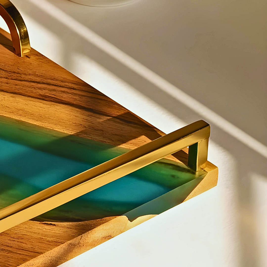Forest Green Epoxy Resin Tray