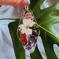 Dried Flowers Resin Keychain thumbnail
