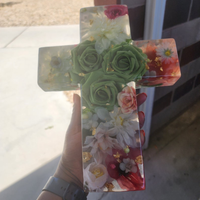Silk Flowers Epoxy Cross Signs thumbnail