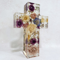 Silk Flowers Epoxy Cross Signs thumbnail