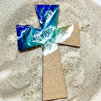 Ocean Reflection Resin Cross Sign thumbnail