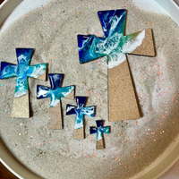Ocean Reflection Resin Cross Sign thumbnail