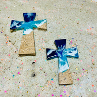 Ocean Reflection Resin Cross Sign thumbnail
