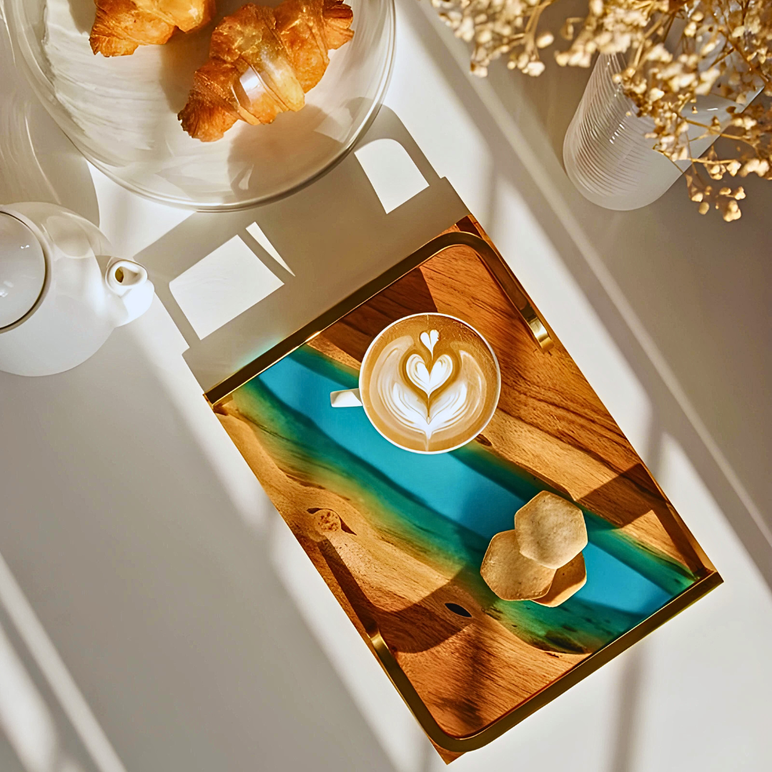 Forest Green Epoxy Resin Tray
