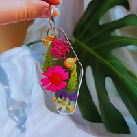 Dried Flowers Resin Keychain thumbnail
