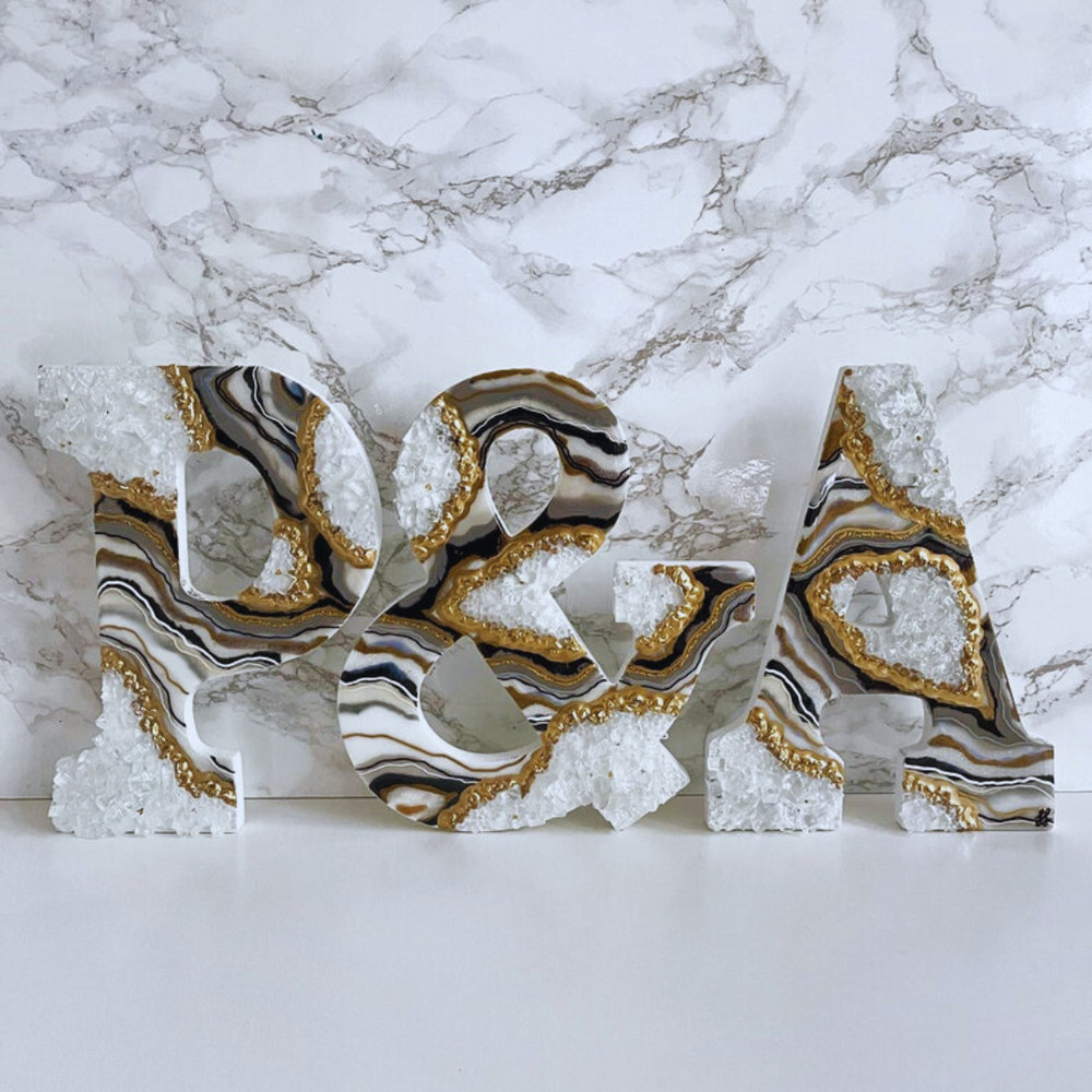 Crystal Cove Geode Resin Letters