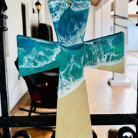 Ocean Reflection Resin Cross Sign thumbnail