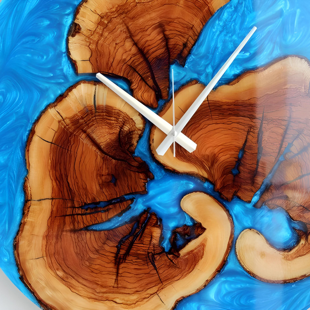 Blue Gem Resin Clock