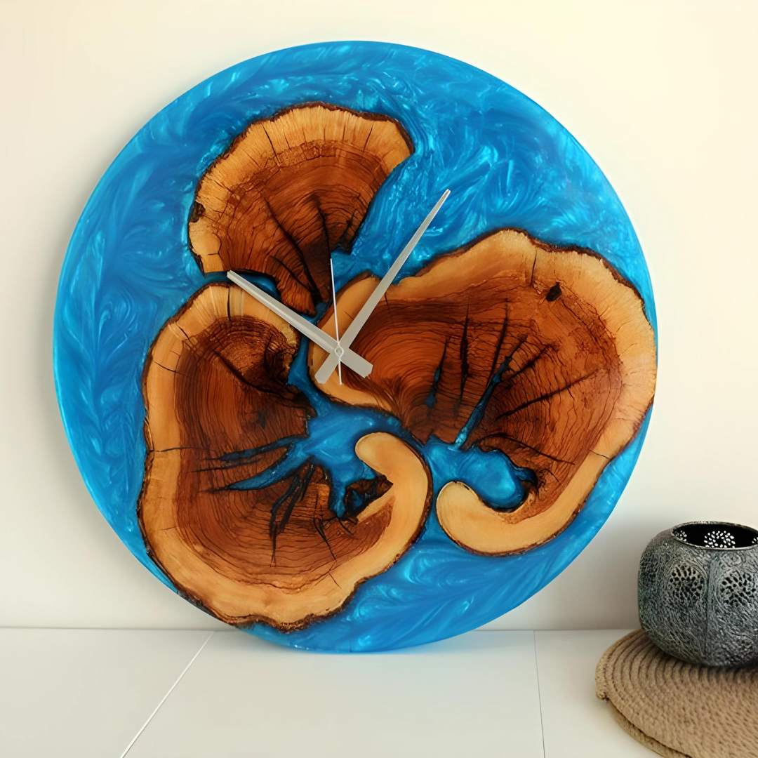 Blue Gem Resin Clock