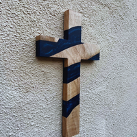 Blue Epoxy Faith Cross Sign thumbnail