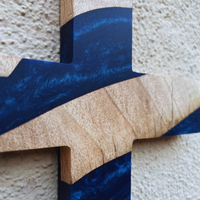 Blue Epoxy Faith Cross Sign thumbnail