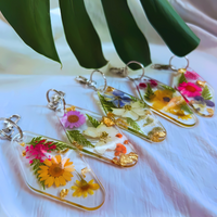 Dried Flowers Resin Keychain thumbnail