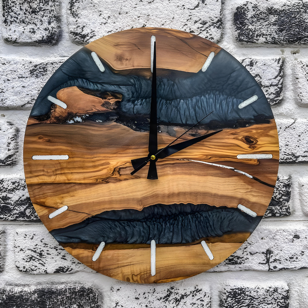 Matt Black Epoxy Clock