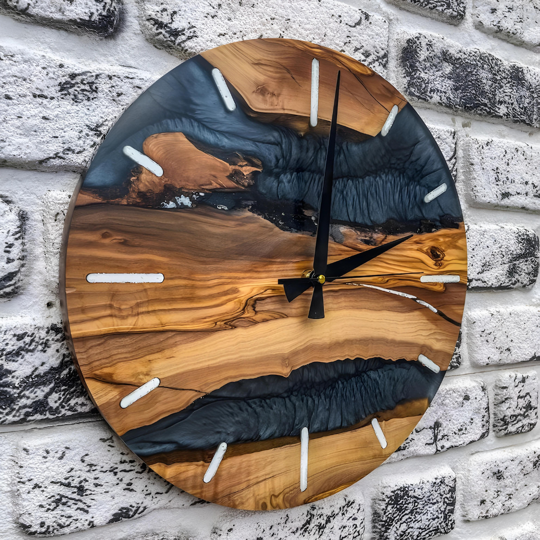 Matt Black Epoxy Clock