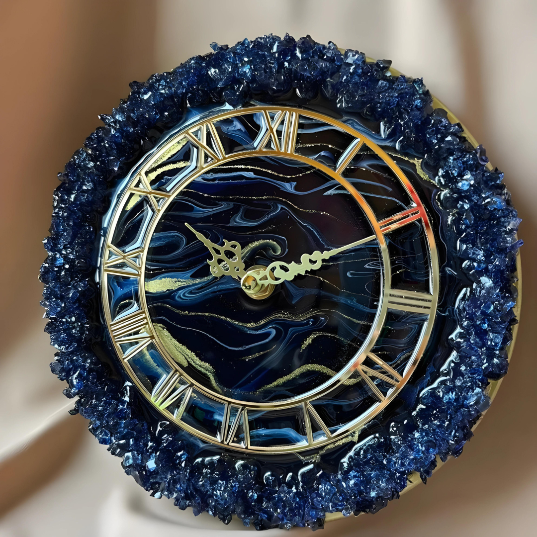 Eclectic Epoxy Geode Wall Clock