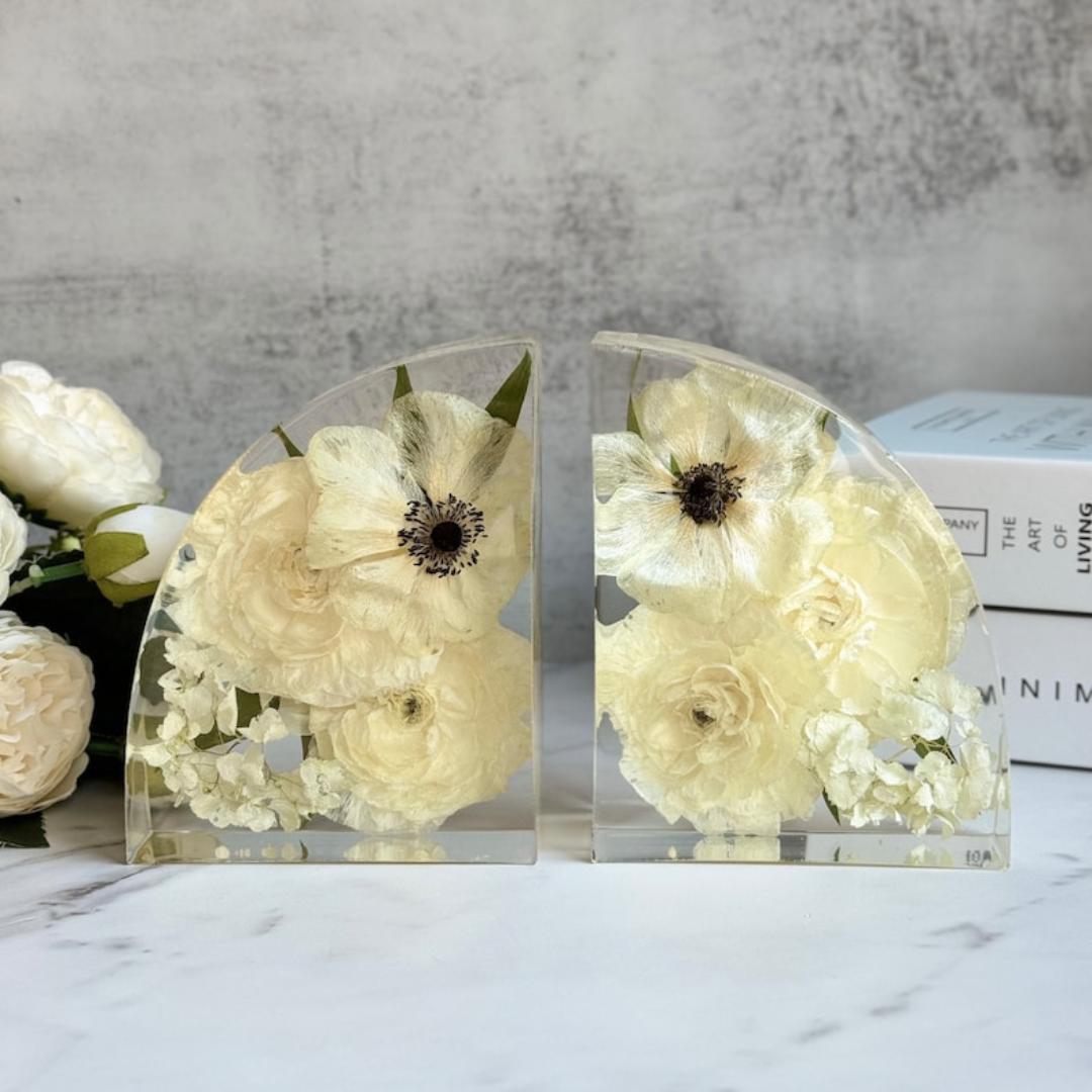 Garden Harmony Epoxy Bookends