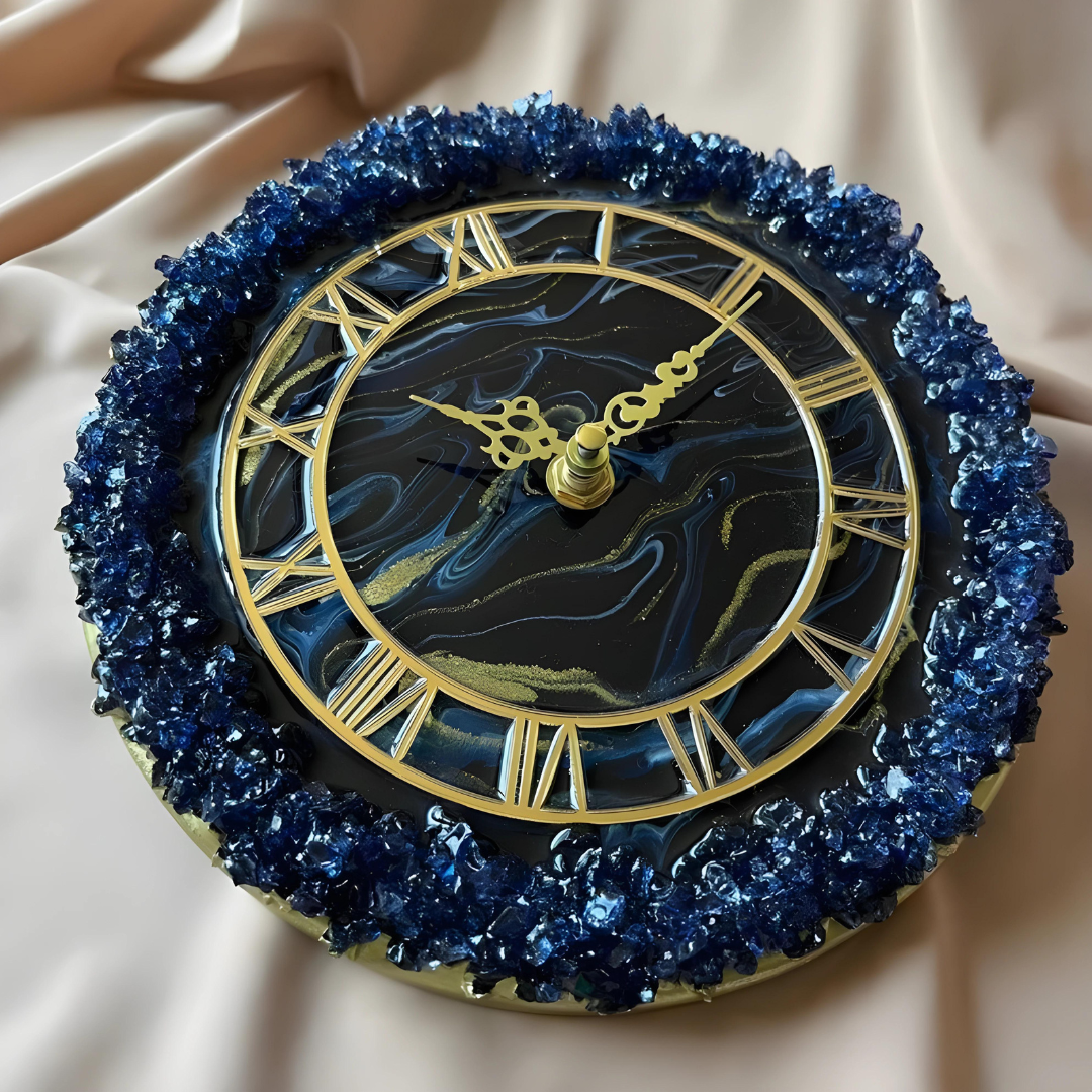 Eclectic Epoxy Geode Wall Clock