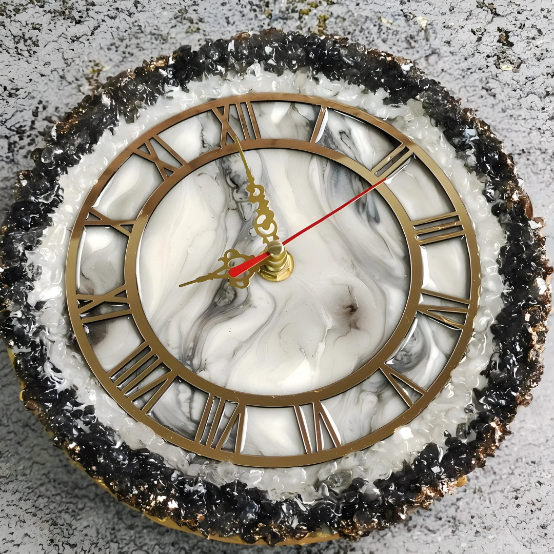 Eclectic Epoxy Geode Wall Clock