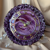 Eclectic Epoxy Geode Wall Clock thumbnail