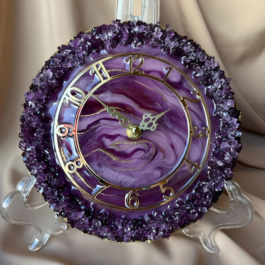 Eclectic Epoxy Geode Wall Clock